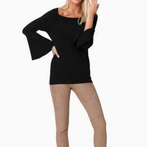 525 American Black Tulip Square Neck Sweater